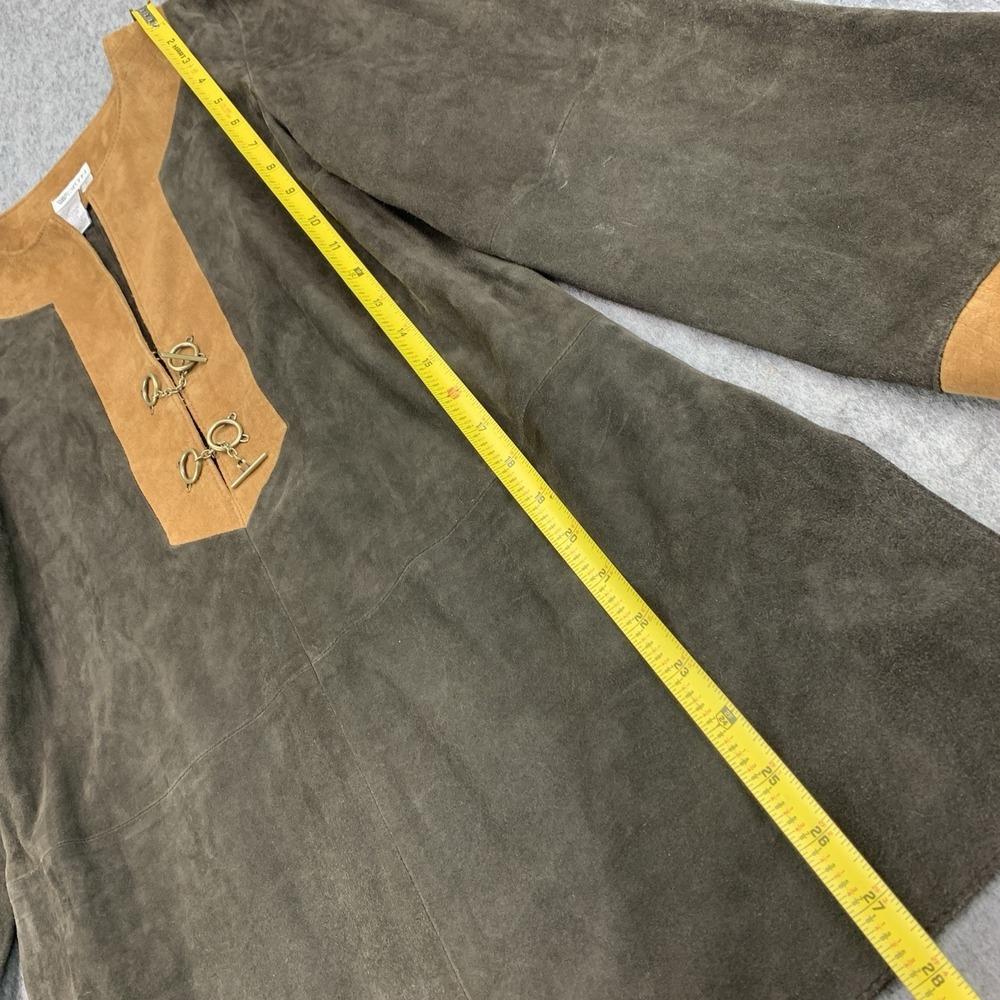 Worth 100% GENUINE LEATHER Shell Brown Tunic Shirt - Size P (6/8) - Picture 7 of 9